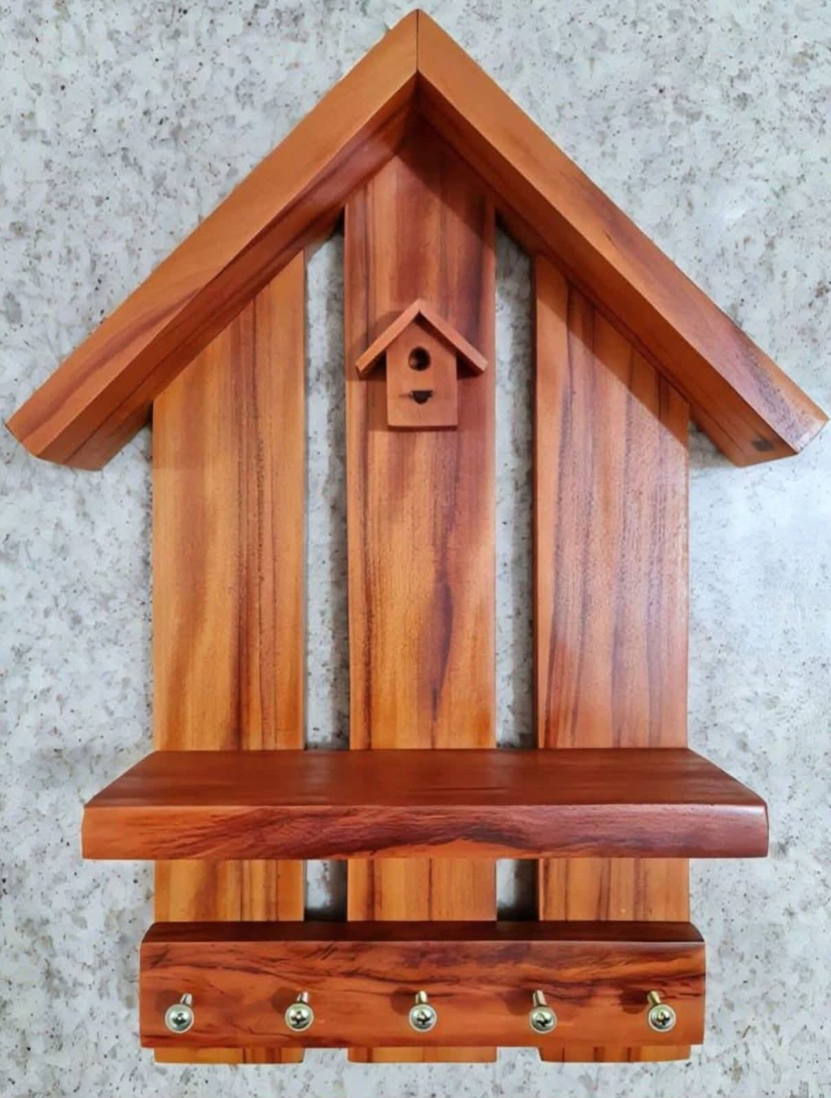 Wooden House Wall Shelf