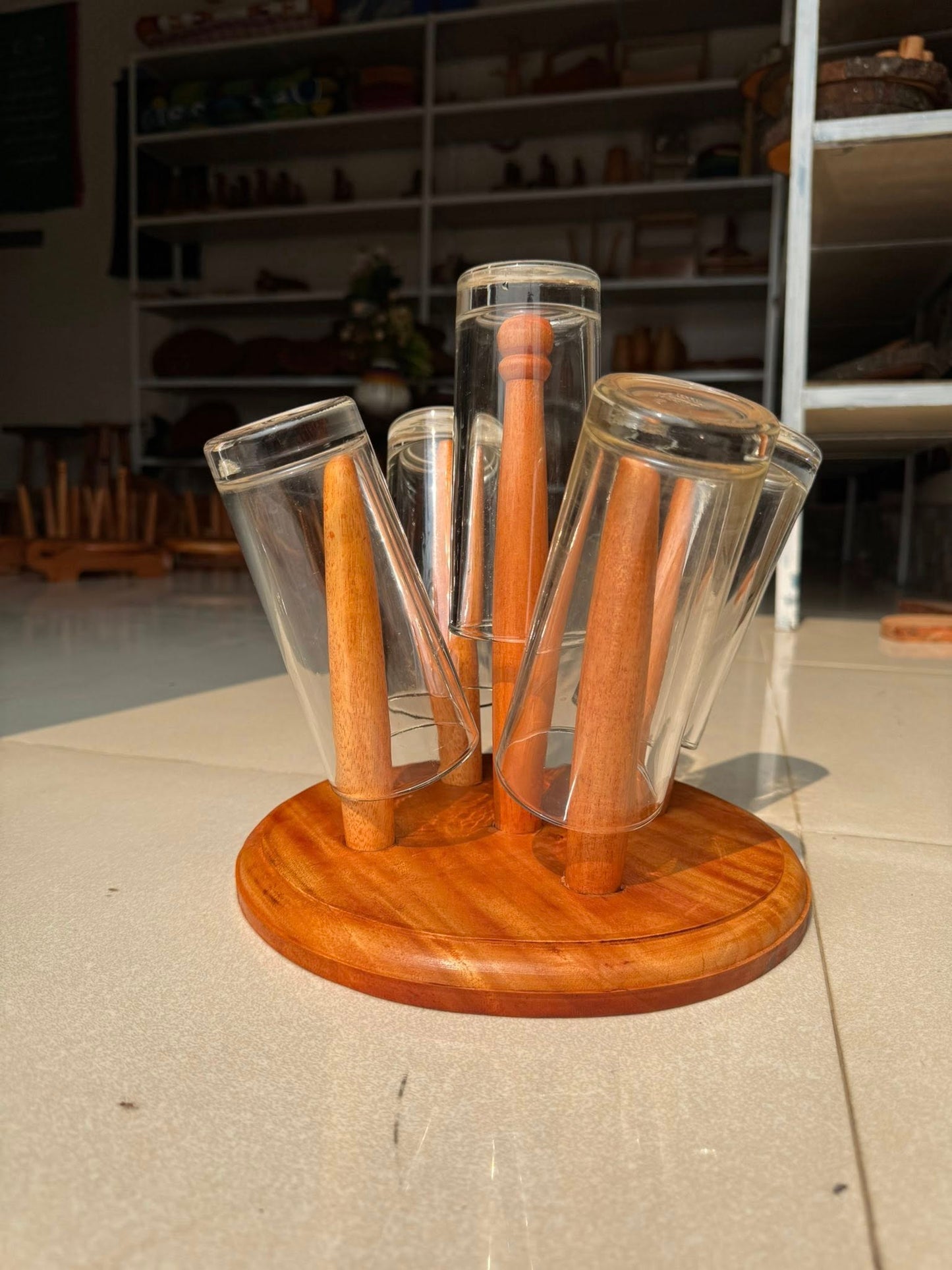 Wooden Glass Stand