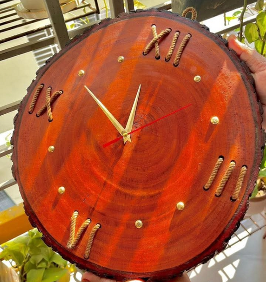 Rustic Wooden Wall Clock