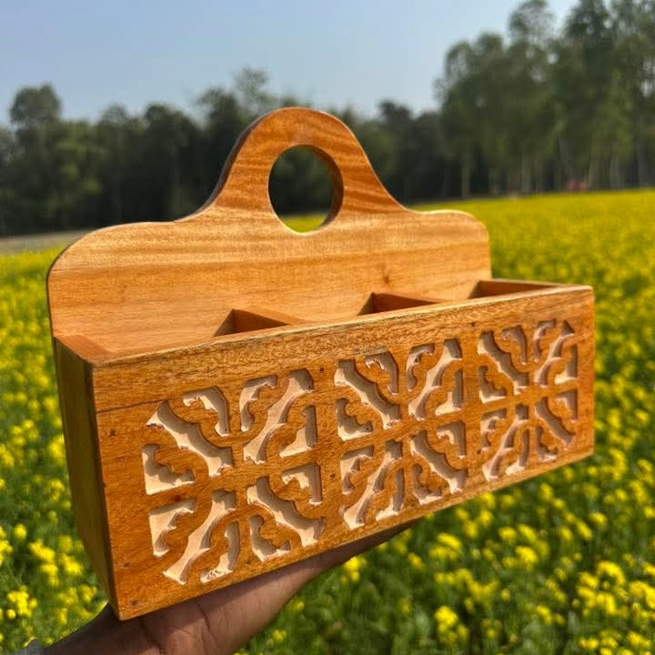 Carved Wooden Organizer