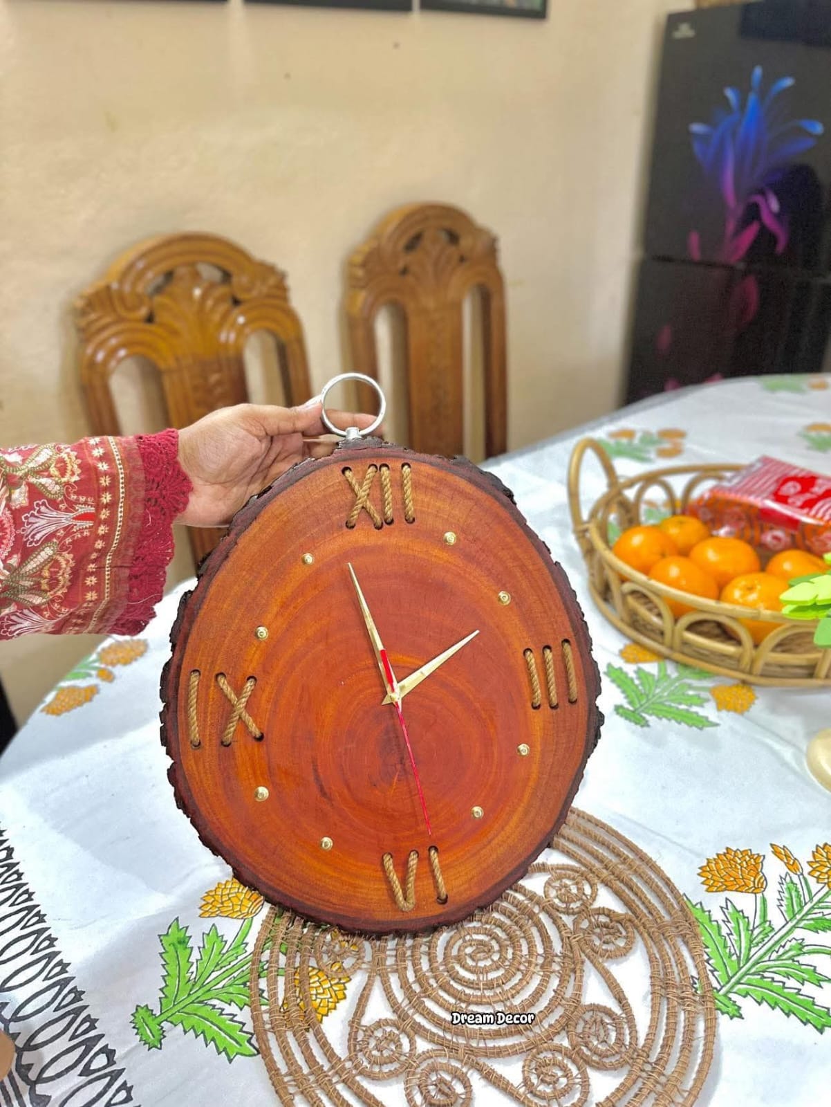 Rustic Wooden Wall Clock