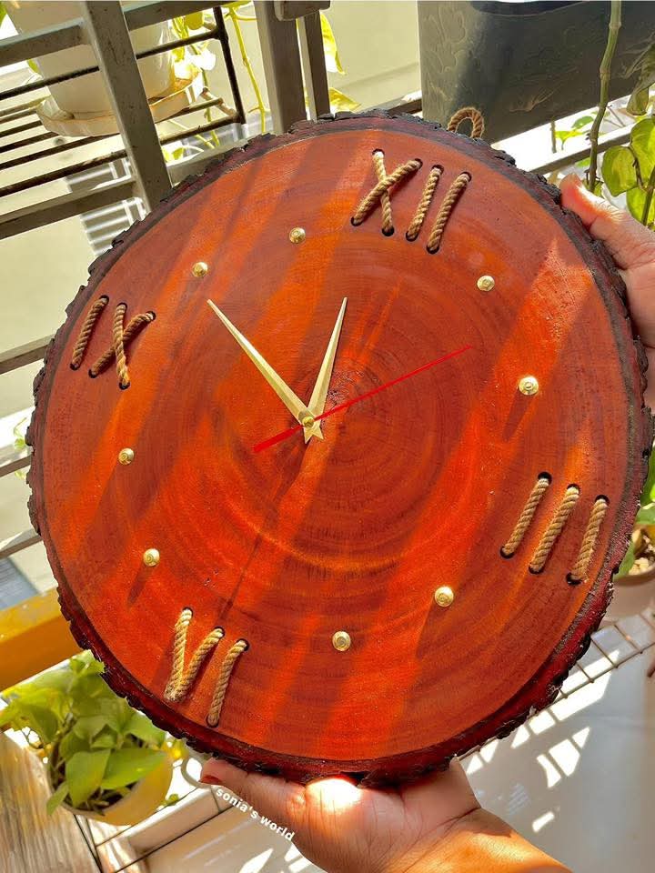 Rustic Wooden Wall Clock