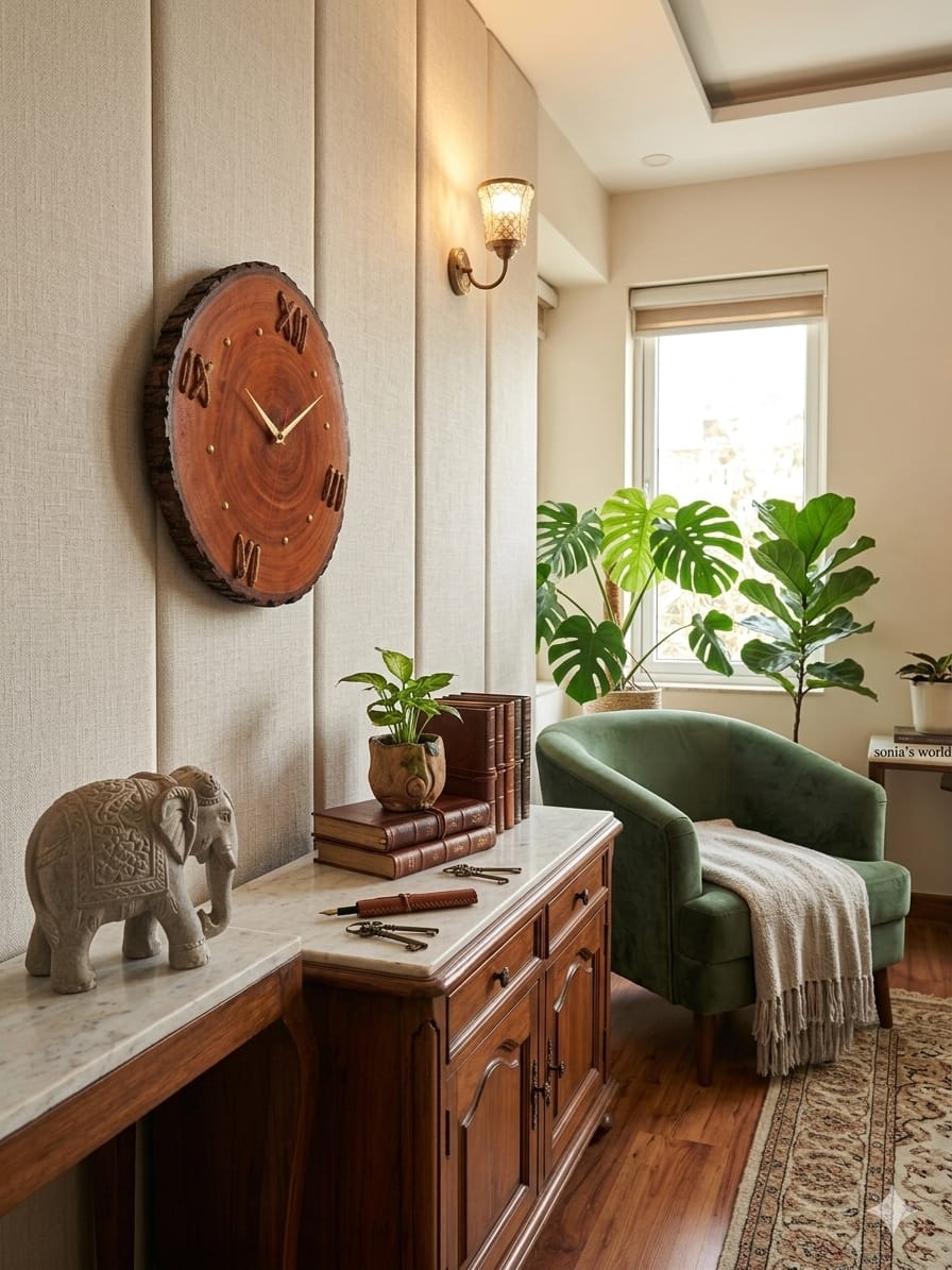 Rustic Wooden Wall Clock