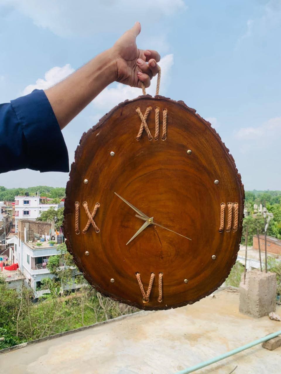 Rustic Wooden Wall Clock