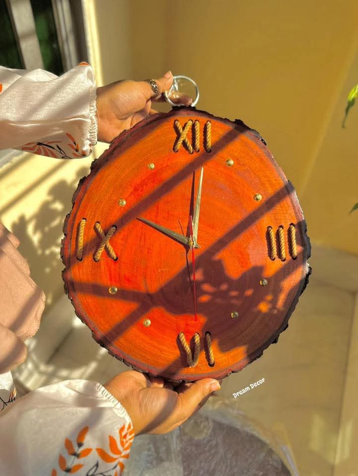 Rustic Wooden Wall Clock