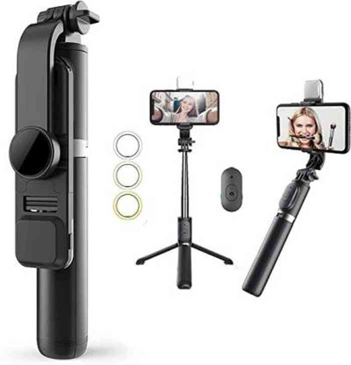 Q07 Selfie Stick with Light and Bluetooth Remote Control