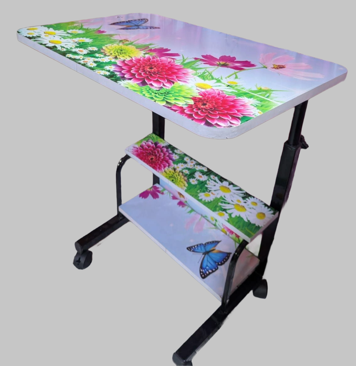 Premium Multifunctional Height Adjustable Laptop & Study Table - Floral Print